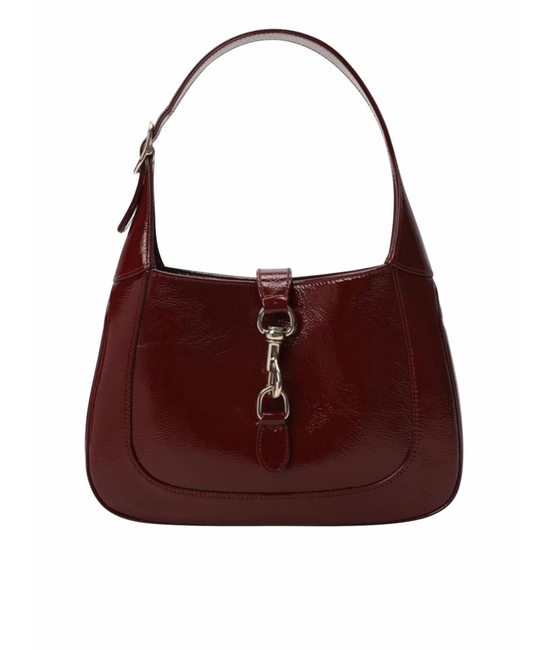 GUCCI Бордовая сумка через плечо из лакированной кожи, фото 1