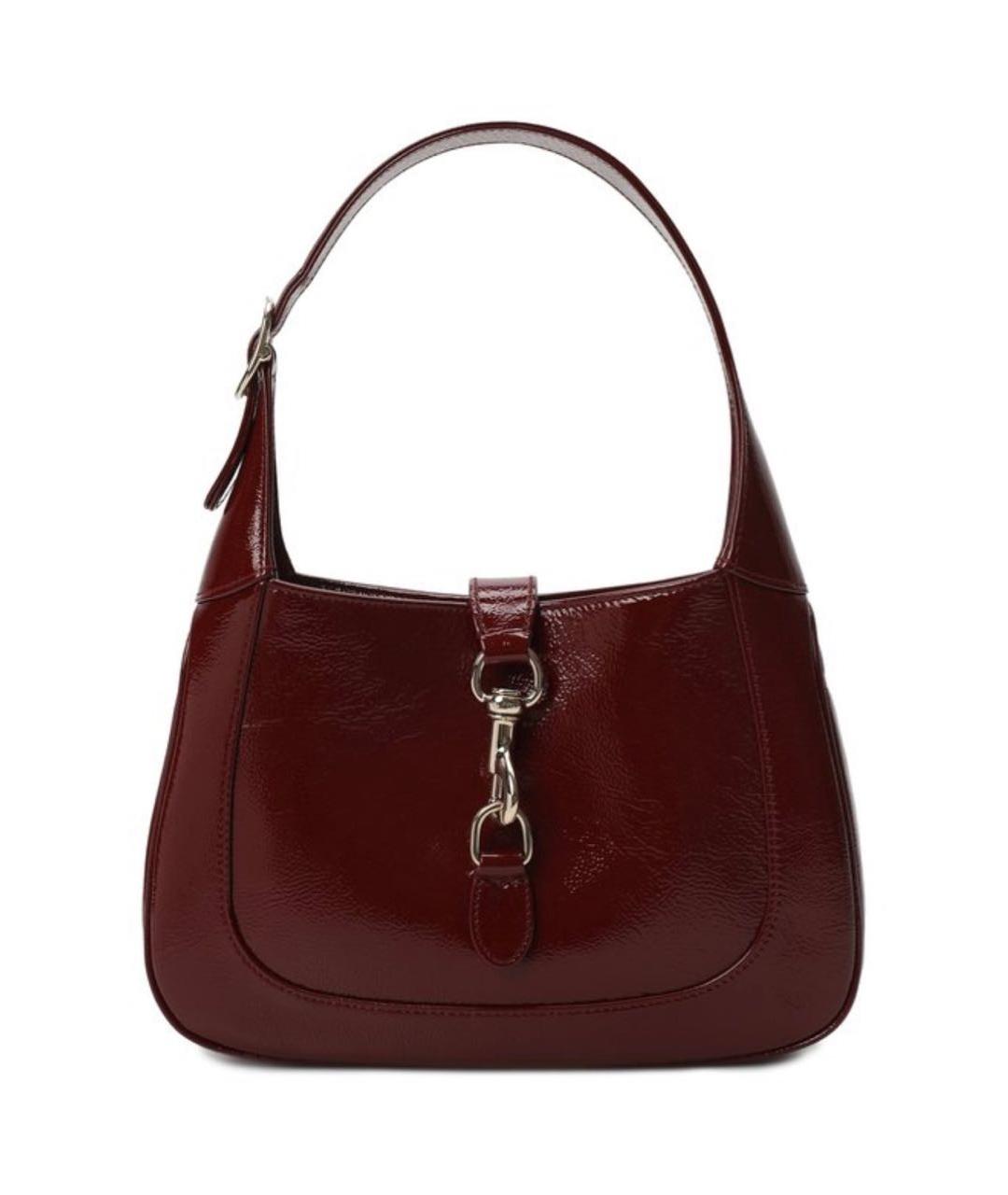 GUCCI Бордовая сумка через плечо из лакированной кожи, фото 5