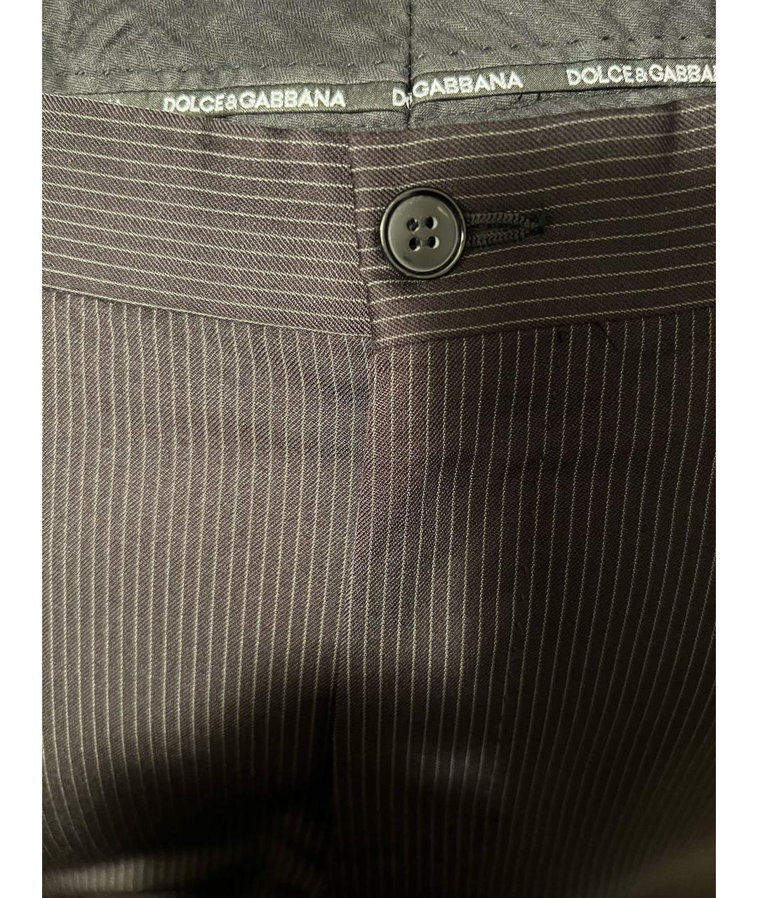 DOLCE&GABBANA Коричневые шерстяные классические брюки, фото 3