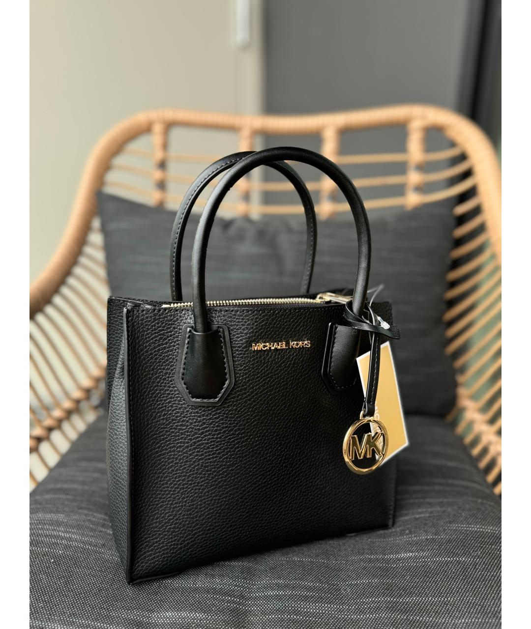 MICHAEL KORS Черная кожаная сумка с короткими ручками, фото 6