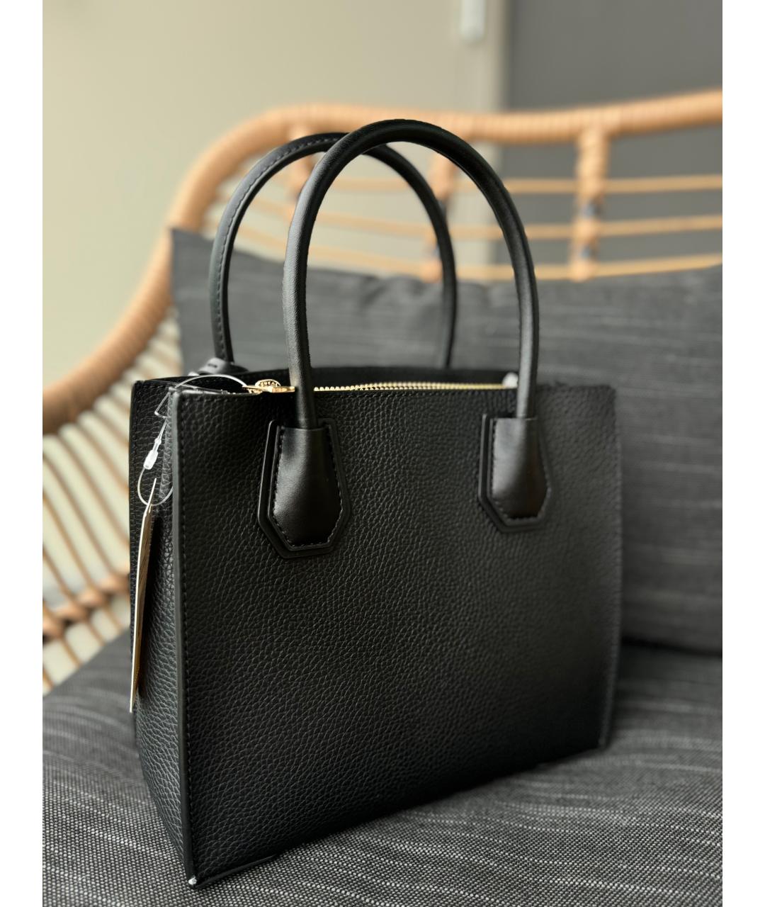 MICHAEL KORS Черная кожаная сумка с короткими ручками, фото 2
