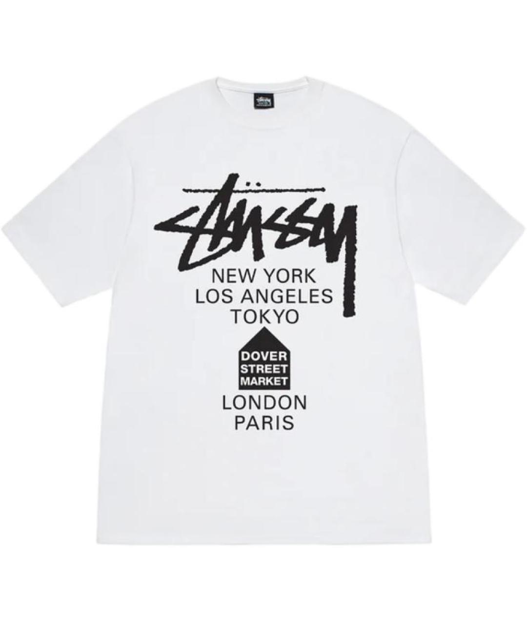 STUSSY Белая хлопковая футболка, фото 1