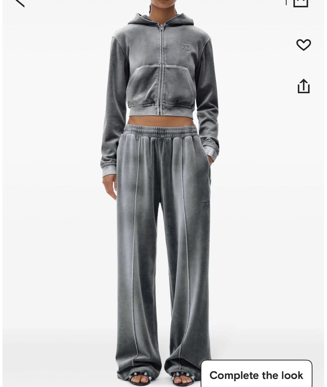 ALEXANDER WANG Серый велюровый спортивные костюмы, фото 5