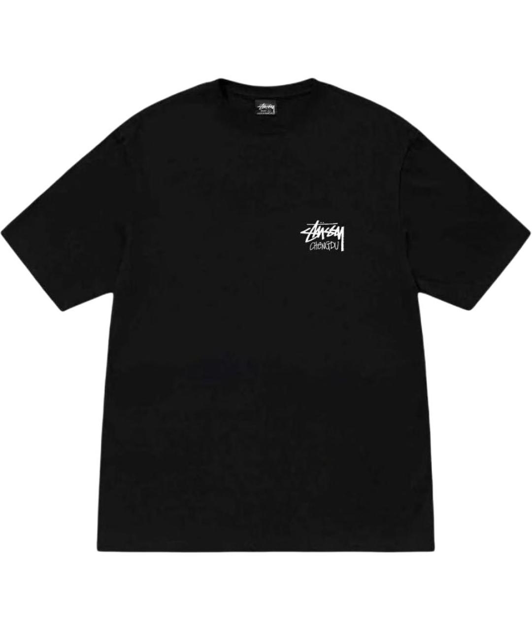 STUSSY Черная хлопковая футболка, фото 1