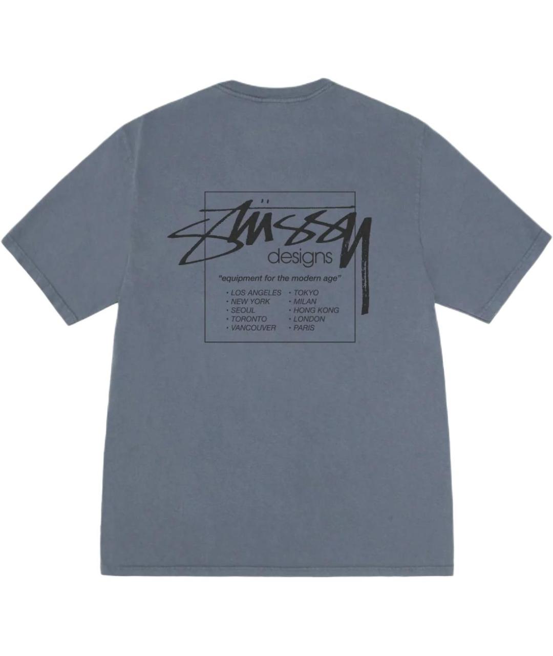 STUSSY Темно-синяя футболка, фото 2