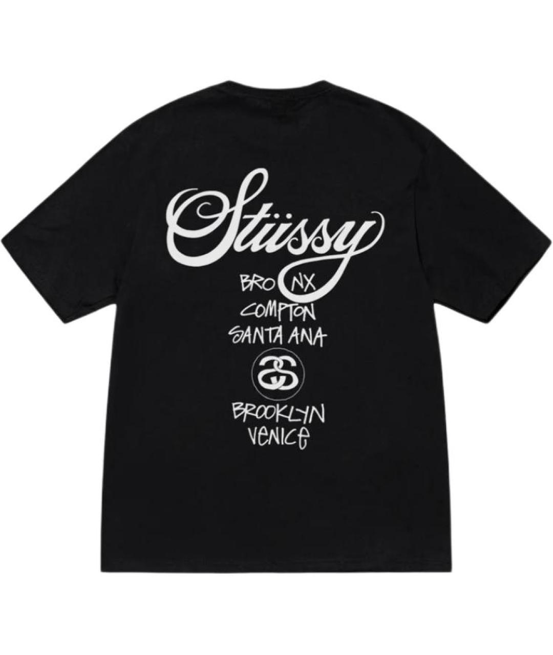STUSSY Черная футболка, фото 2