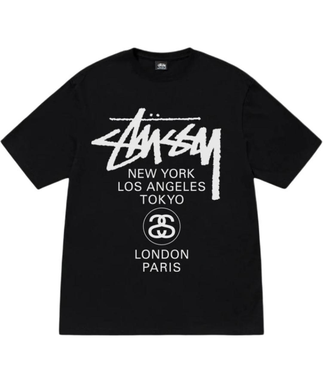 STUSSY Черная футболка, фото 1