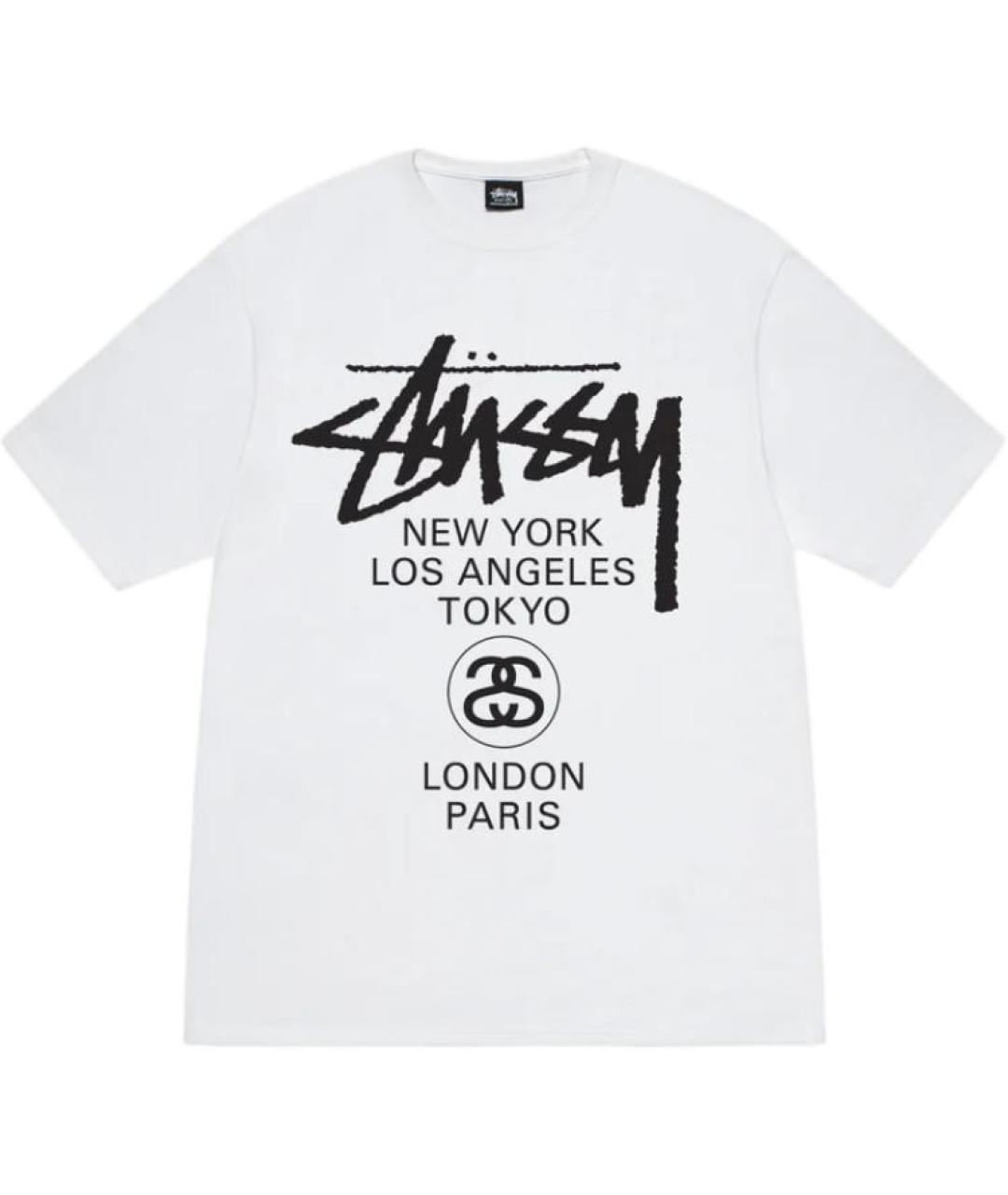 STUSSY Белая футболка, фото 1