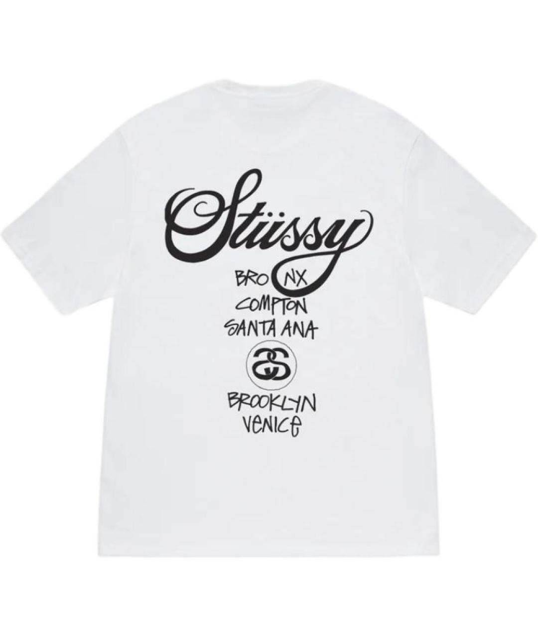 STUSSY Белая футболка, фото 2