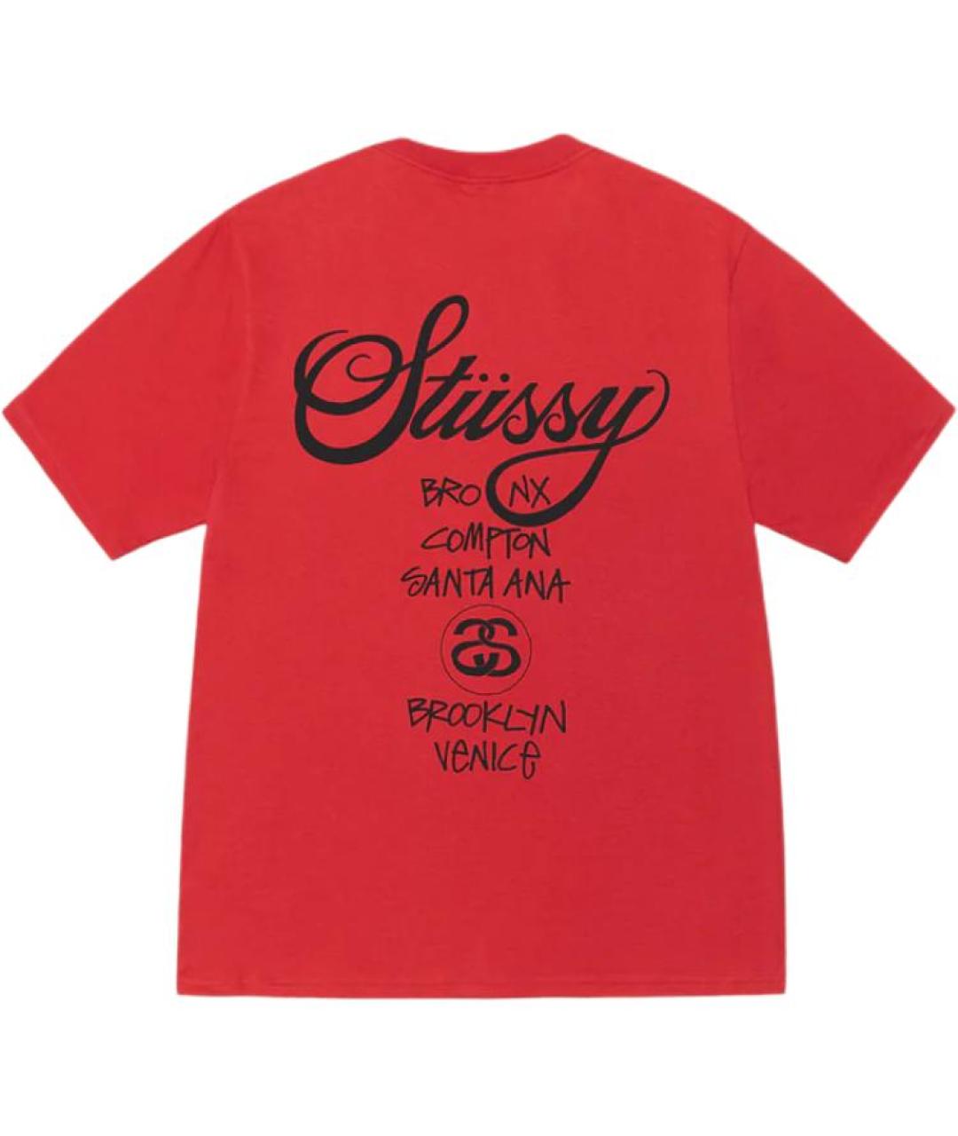 STUSSY Красная футболка, фото 2