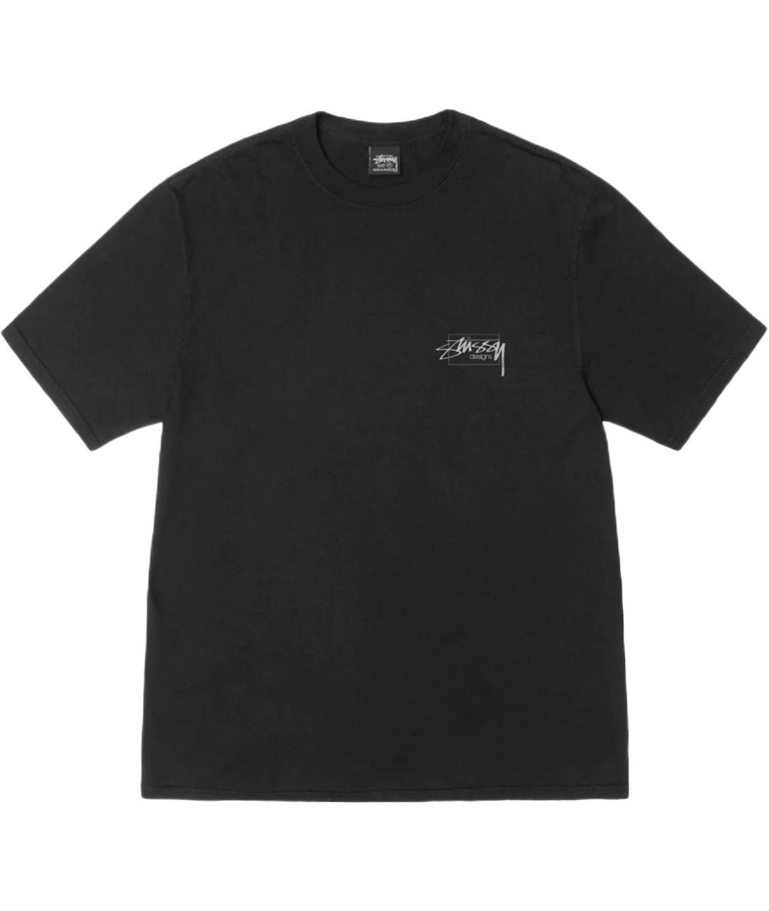 STUSSY Черная хлопковая футболка, фото 2