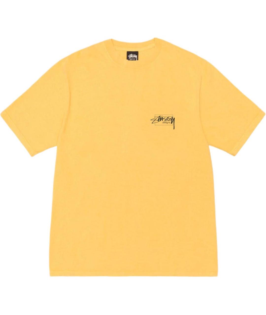 STUSSY Желтая хлопковая футболка, фото 1