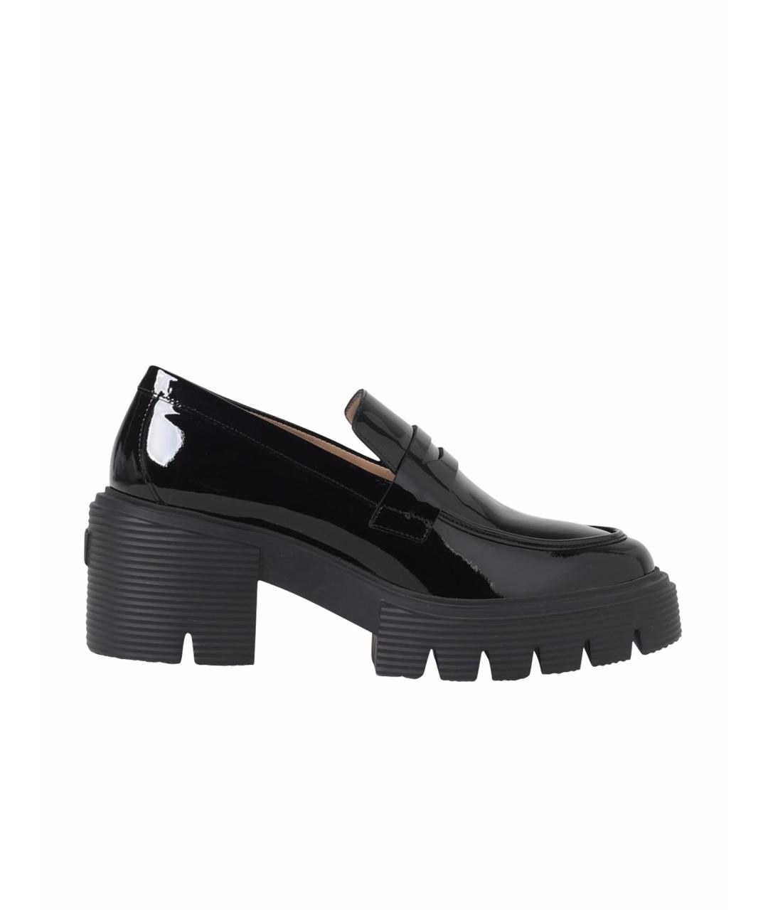 STUART WEITZMAN Черные кожаные лоферы, фото 1