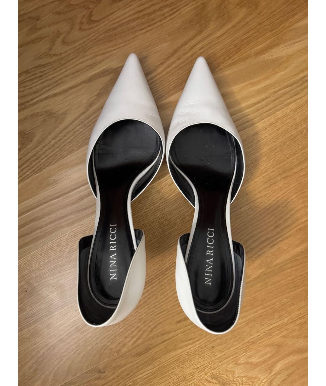 NINA RICCI Белые кожаные туфли, фото 3