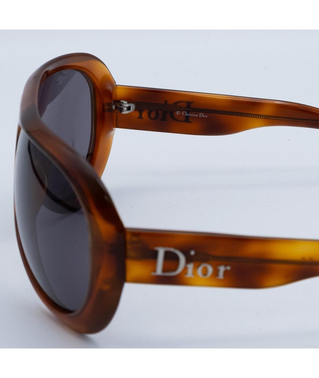 CHRISTIAN DIOR Коричневые пластиковые солнцезащитные очки, фото 5
