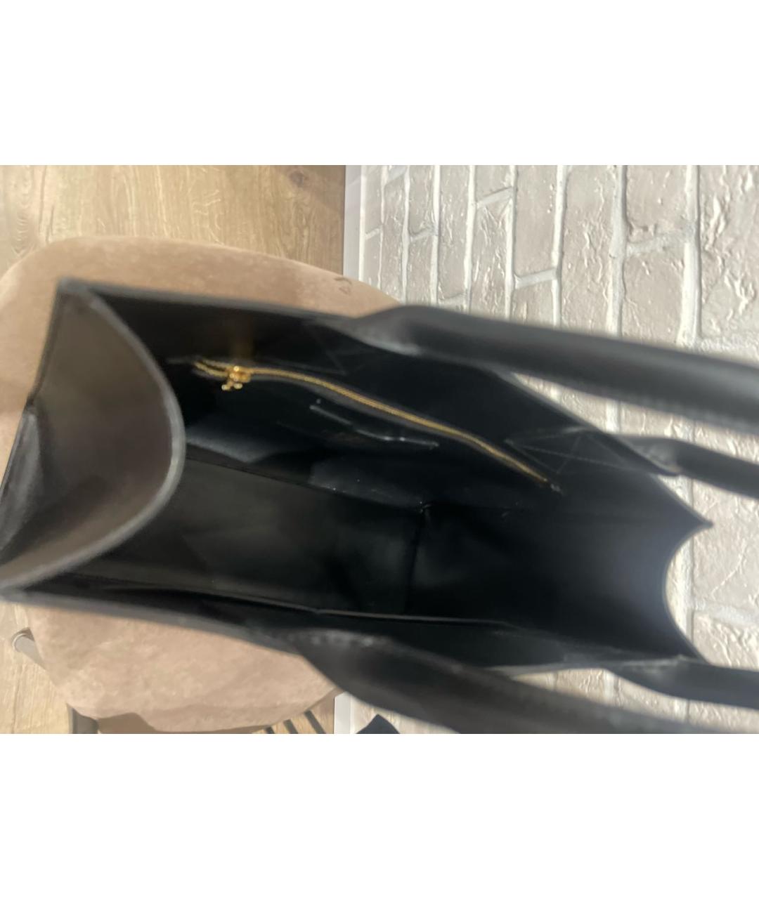 DOLCE&GABBANA Черная кожаная сумка тоут, фото 4