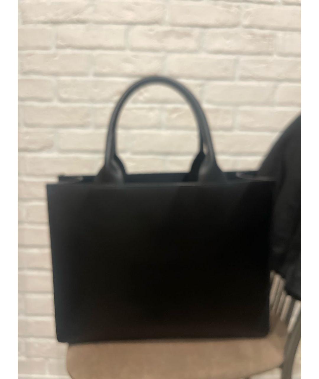 DOLCE&GABBANA Черная кожаная сумка тоут, фото 3