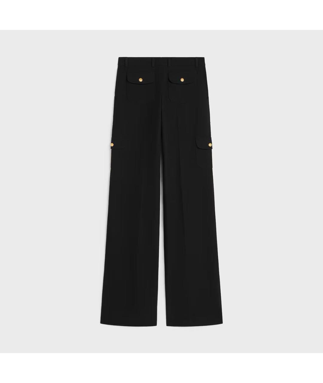 CELINE Черные хлопковые брюки широкие, фото 2