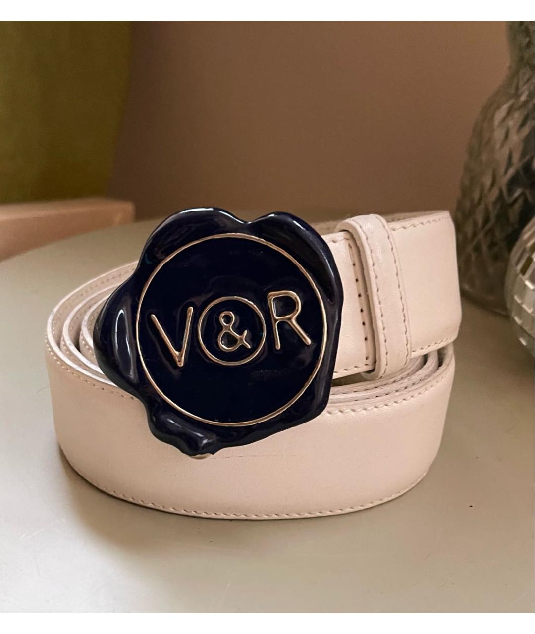 VICTOR AND ROLF Белый кожаный ремень, фото 6