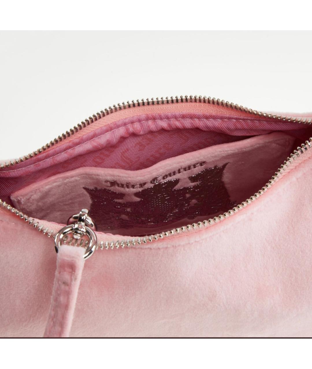 JUICY COUTURE Розовая бархатная сумка с короткими ручками, фото 3