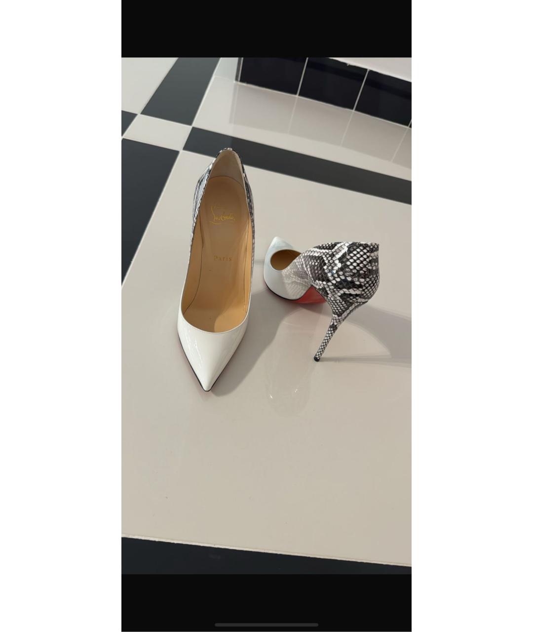 CHRISTIAN LOUBOUTIN Белые туфли из лакированной кожи, фото 3