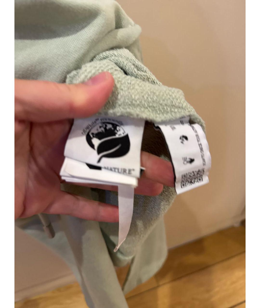 OFF-WHITE Бирюзовая хлопковая юбка миди, фото 6