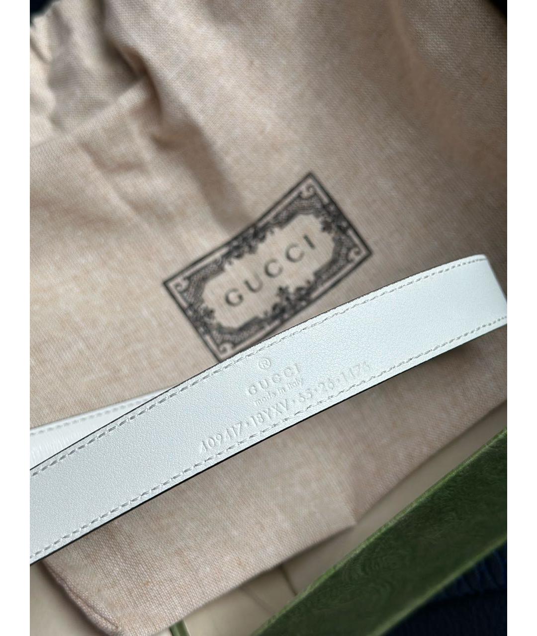 GUCCI Белый кожаный ремень, фото 3