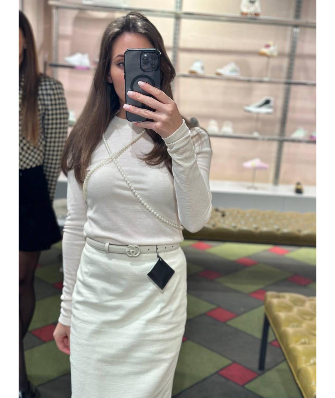 GUCCI Белый кожаный ремень, фото 4