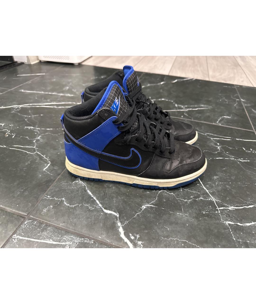 NIKE Темно-синие кожаные низкие кроссовки / кеды, фото 5