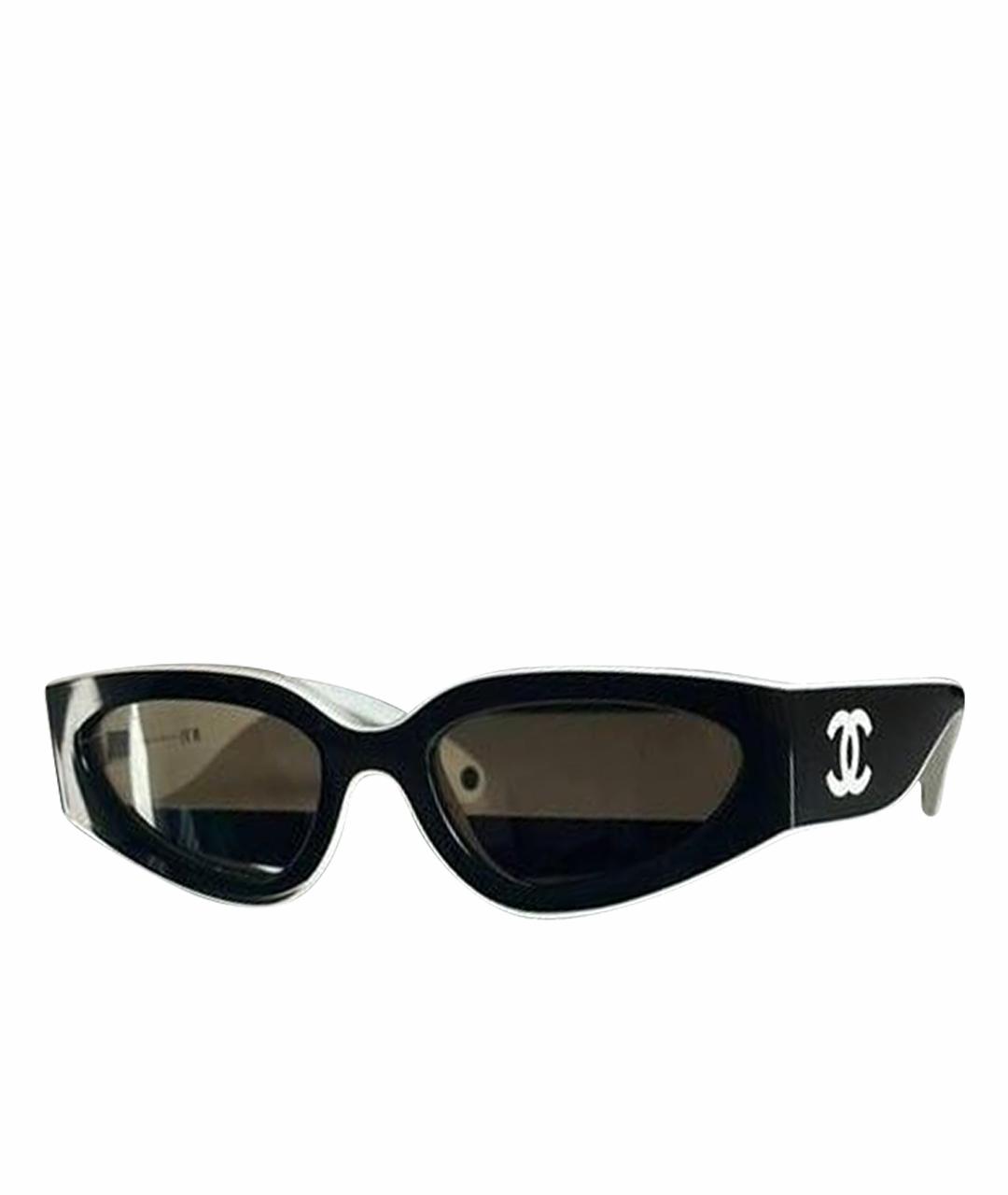 CHANEL Черные пластиковые солнцезащитные очки, фото 1