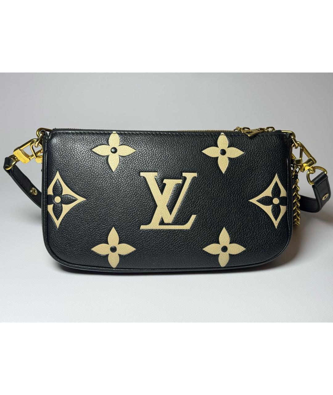 LOUIS VUITTON Черная кожаная сумка через плечо, фото 3