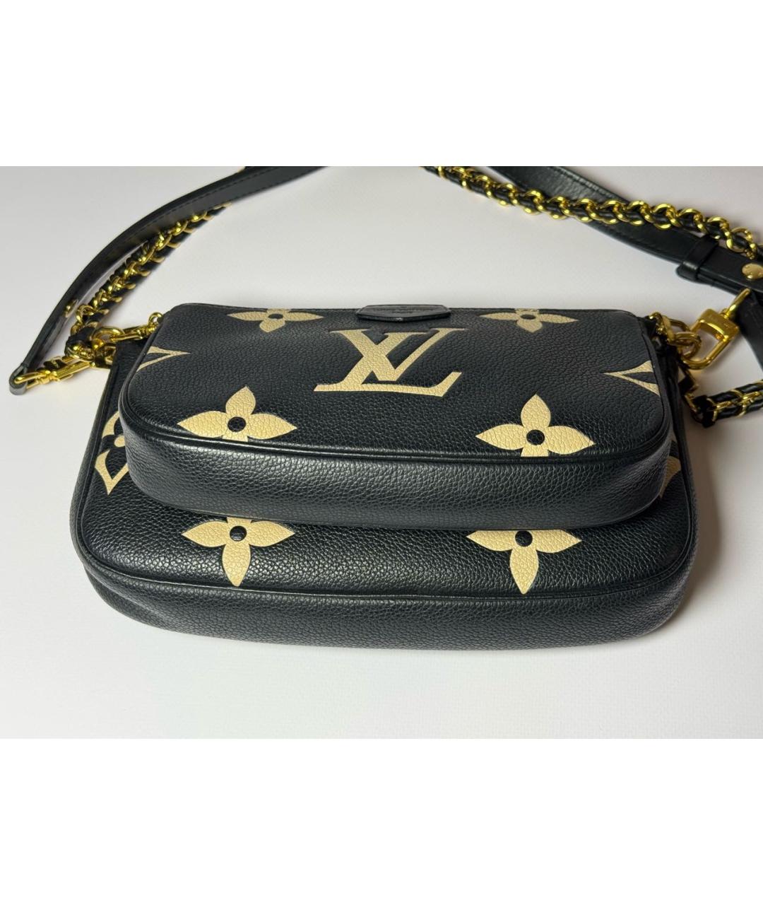 LOUIS VUITTON Черная кожаная сумка через плечо, фото 7