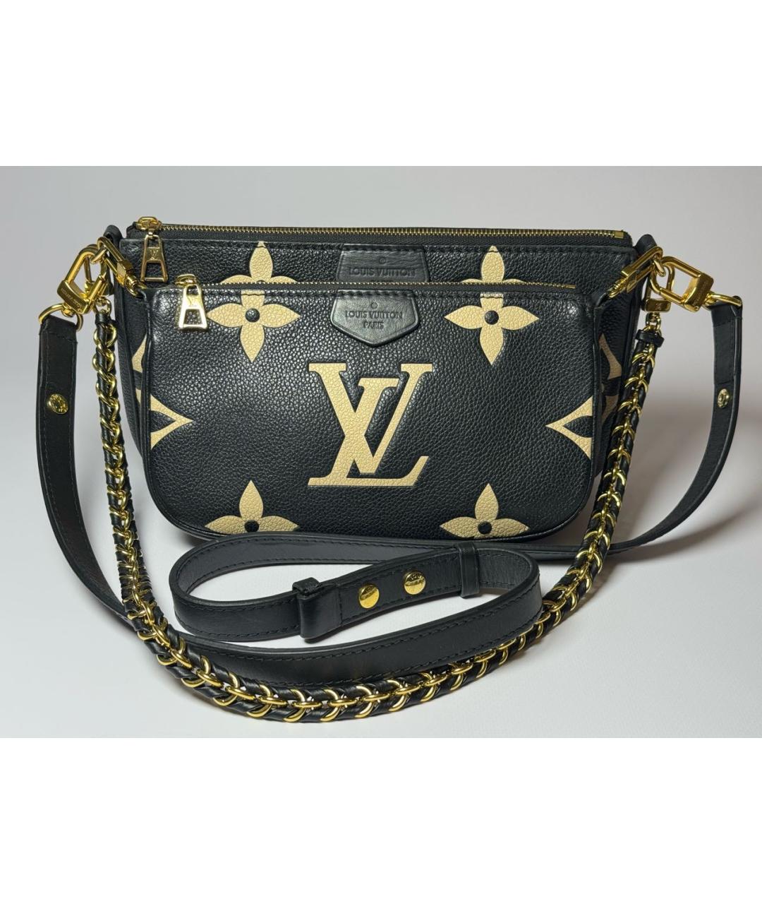 LOUIS VUITTON Черная кожаная сумка через плечо, фото 9