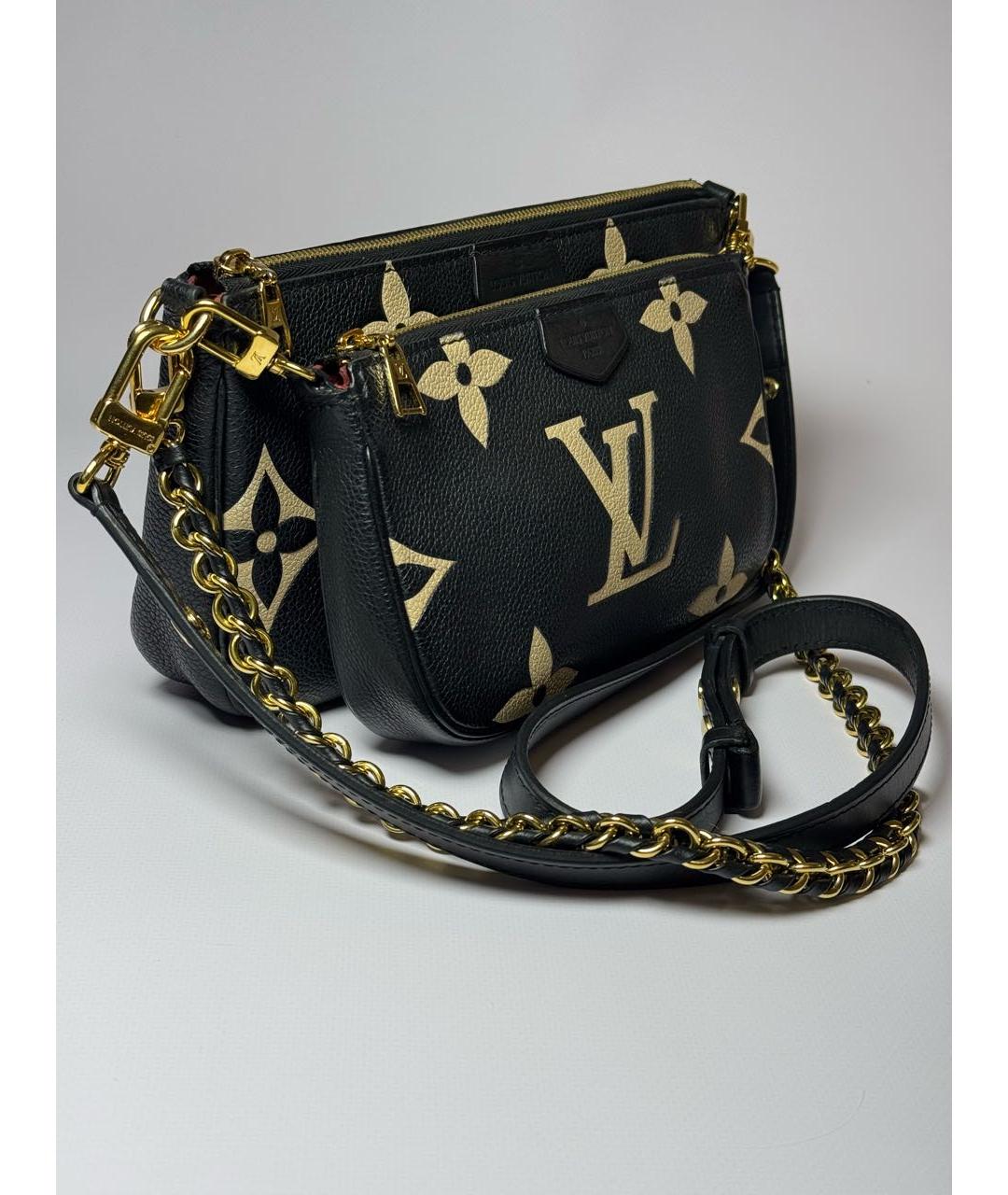 LOUIS VUITTON Черная кожаная сумка через плечо, фото 2