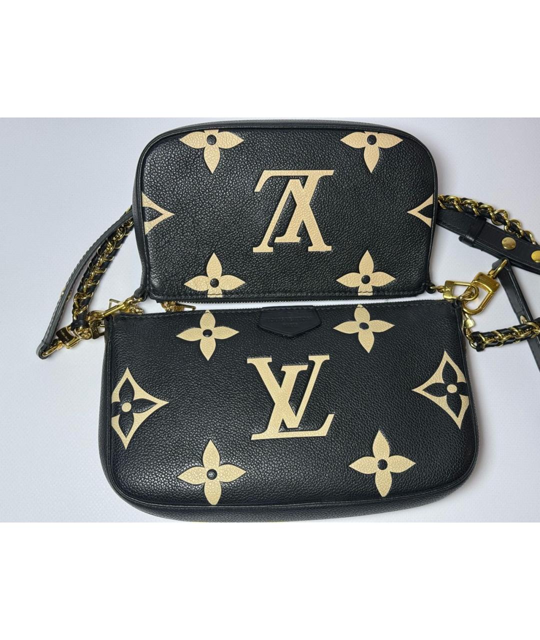 LOUIS VUITTON Черная кожаная сумка через плечо, фото 6