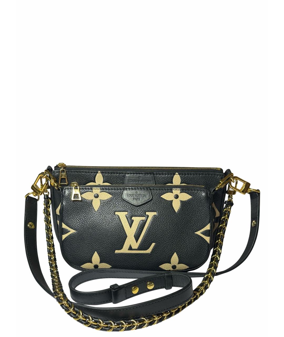 LOUIS VUITTON Черная кожаная сумка через плечо, фото 1
