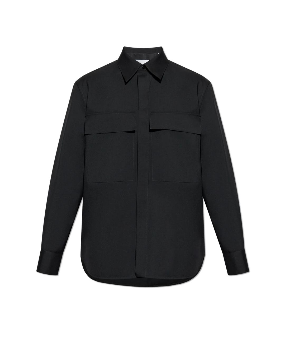 JIL SANDER Черная шерстяная кэжуал рубашка, фото 1