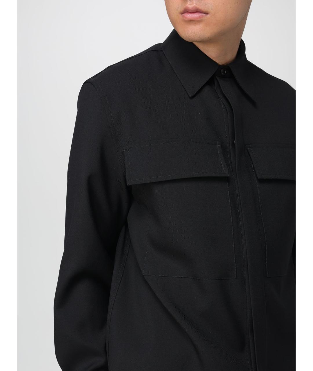 JIL SANDER Черная шерстяная кэжуал рубашка, фото 6