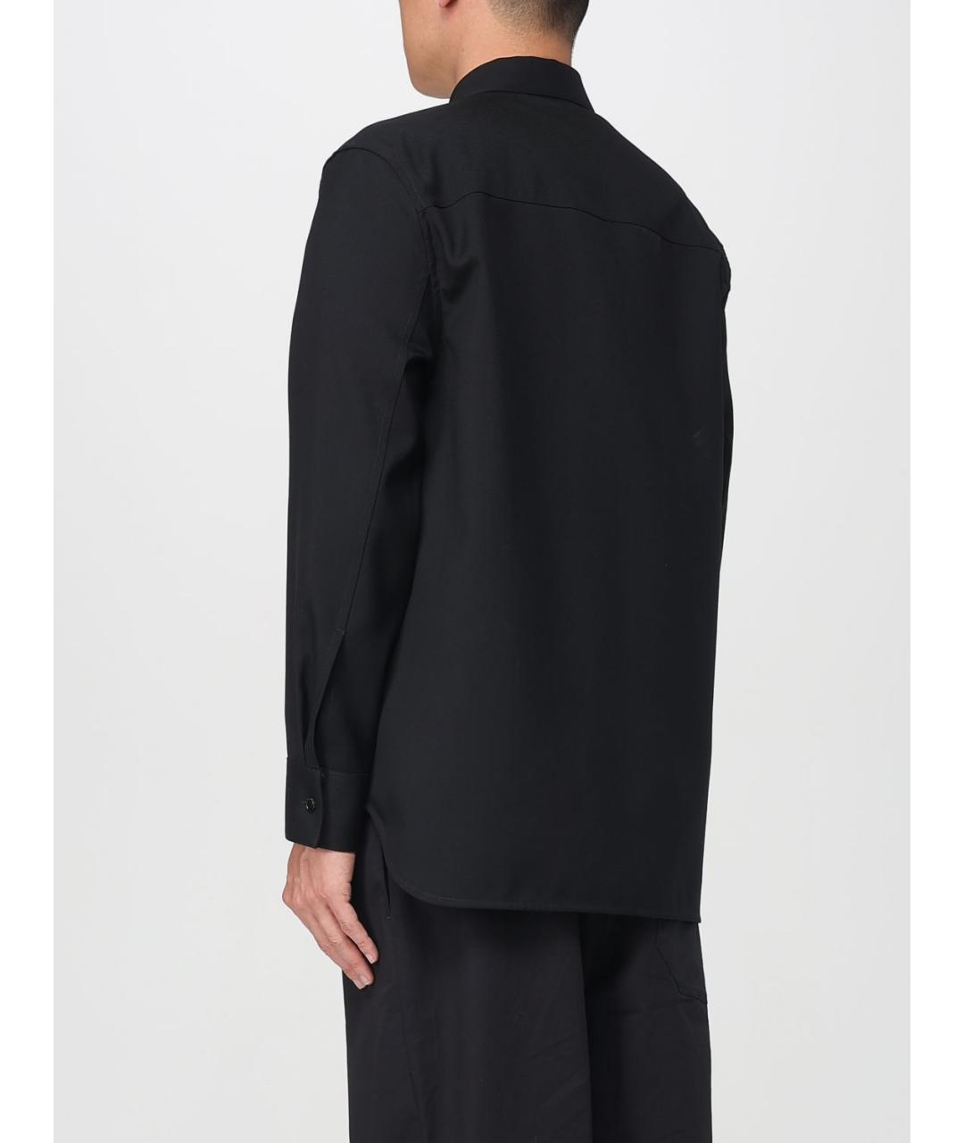 JIL SANDER Черная шерстяная кэжуал рубашка, фото 4