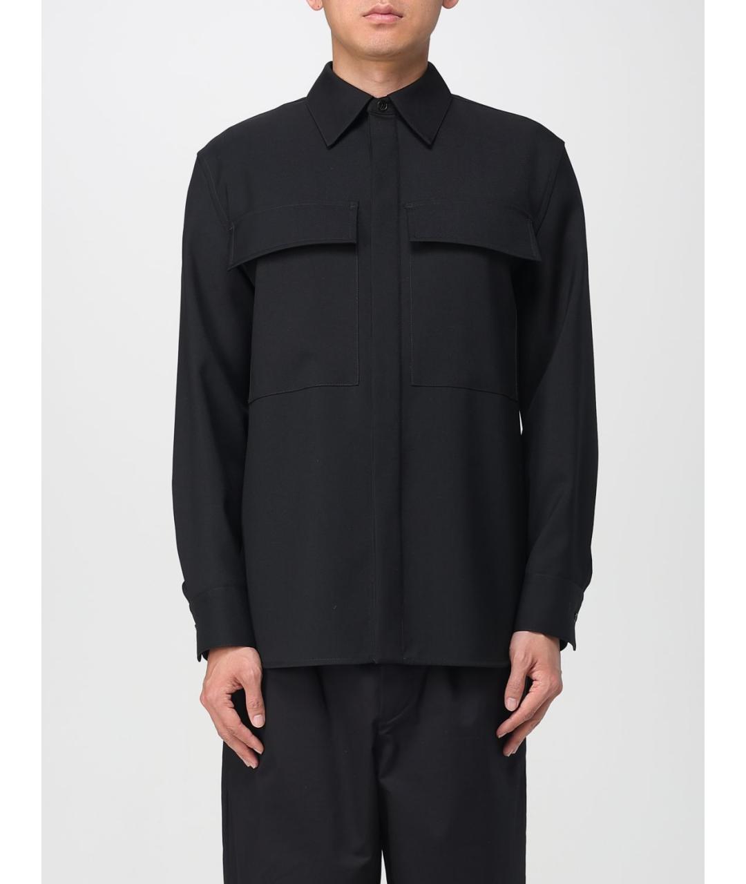 JIL SANDER Черная шерстяная кэжуал рубашка, фото 2