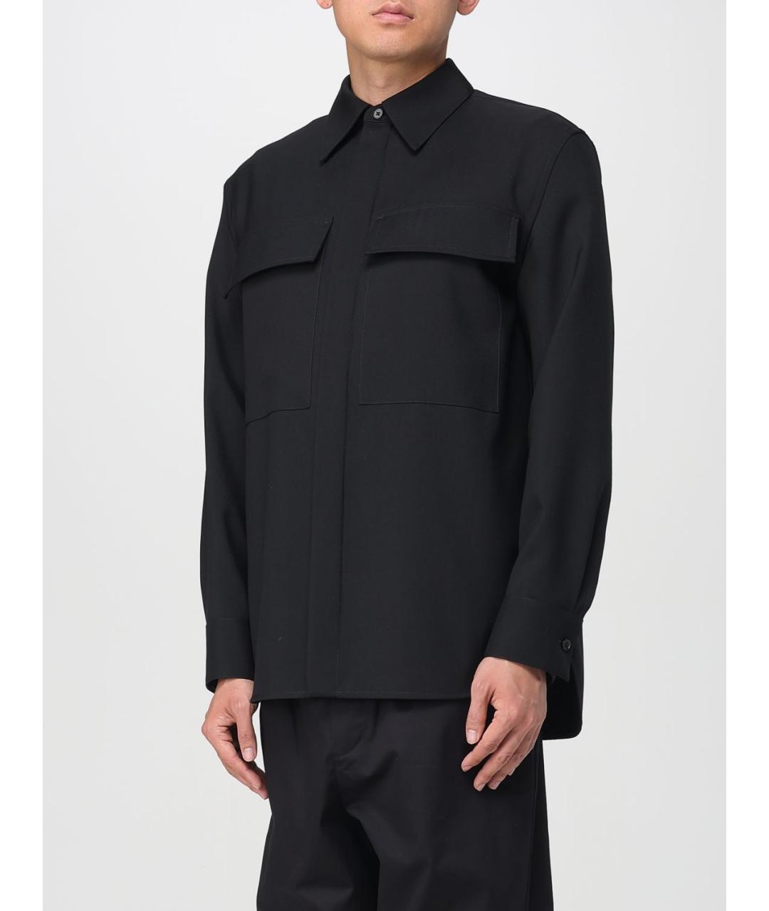 JIL SANDER Черная шерстяная кэжуал рубашка, фото 5