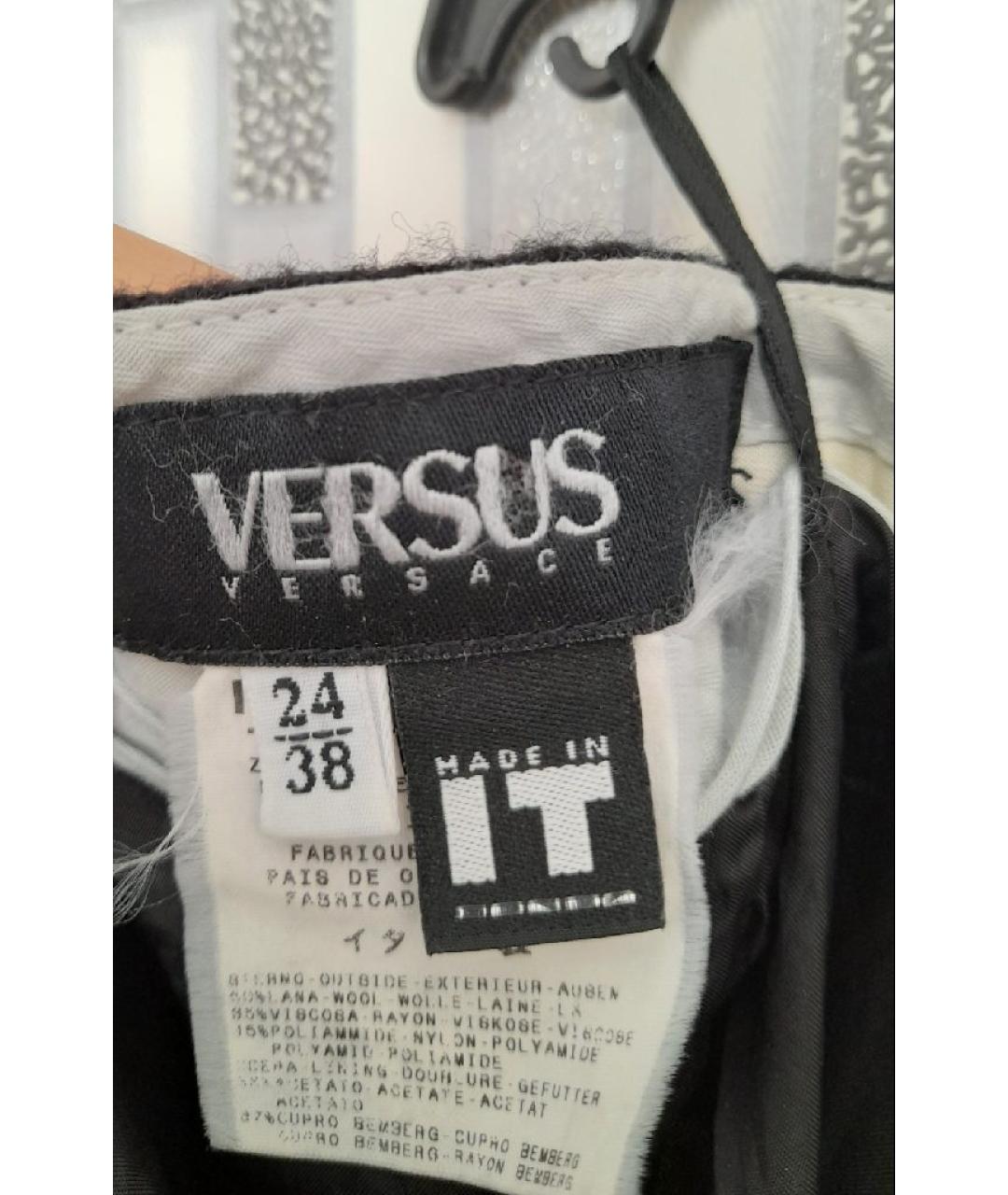 VERSUS VERSACE Черная шерстяная юбка мини, фото 8