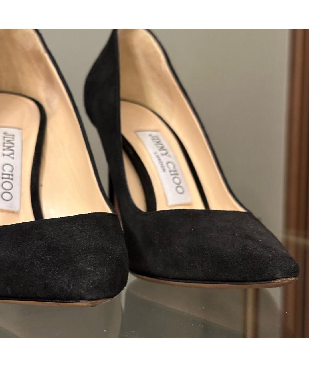 JIMMY CHOO Черные замшевые туфли, фото 3