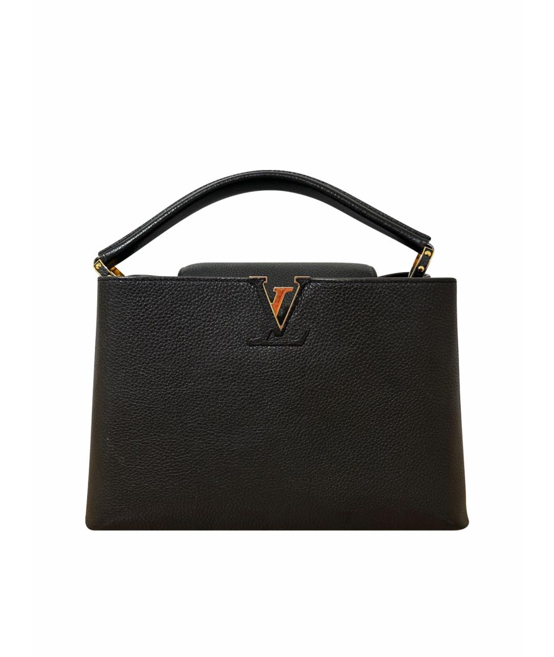 LOUIS VUITTON Черная кожаная сумка тоут, фото 1