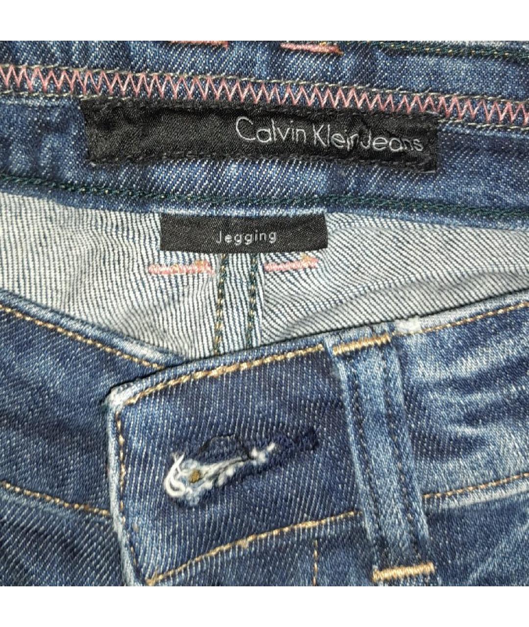 CALVIN KLEIN Темно-синие хлопковые брюки узкие, фото 6