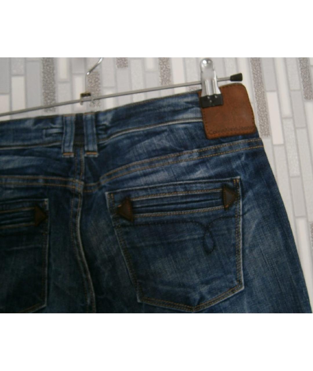 CALVIN KLEIN Темно-синие хлопковые брюки узкие, фото 5