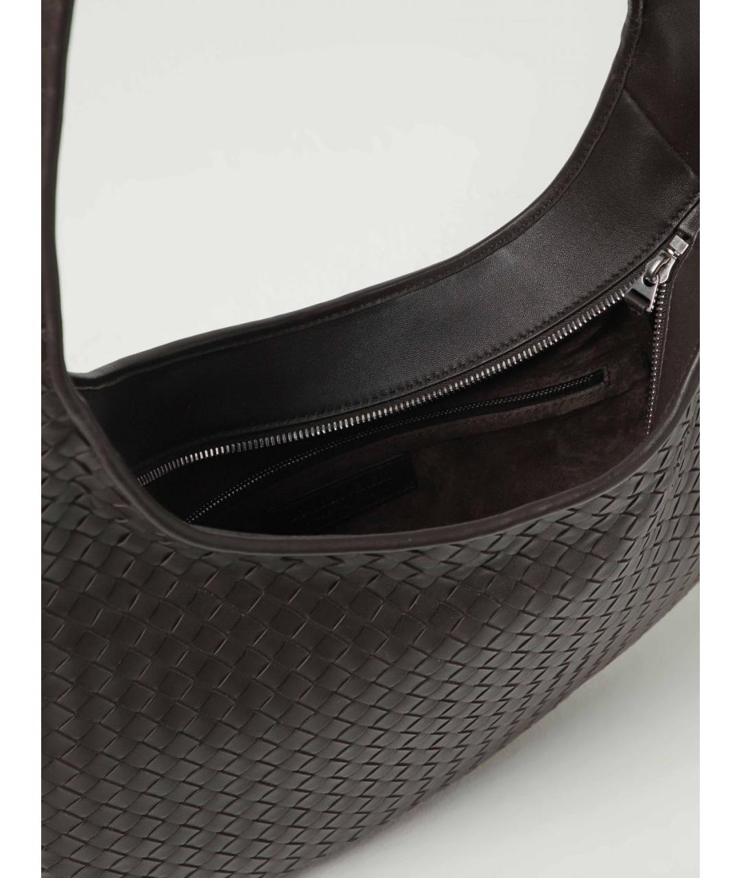 BOTTEGA VENETA Коричневая кожаная сумка на плечо, фото 5