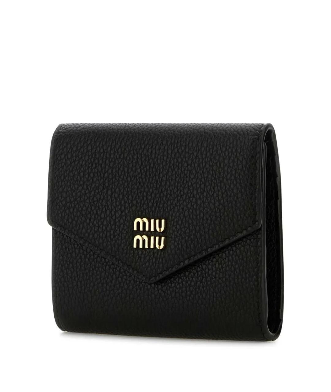 MIU MIU Черный кожаный кошелек, фото 2