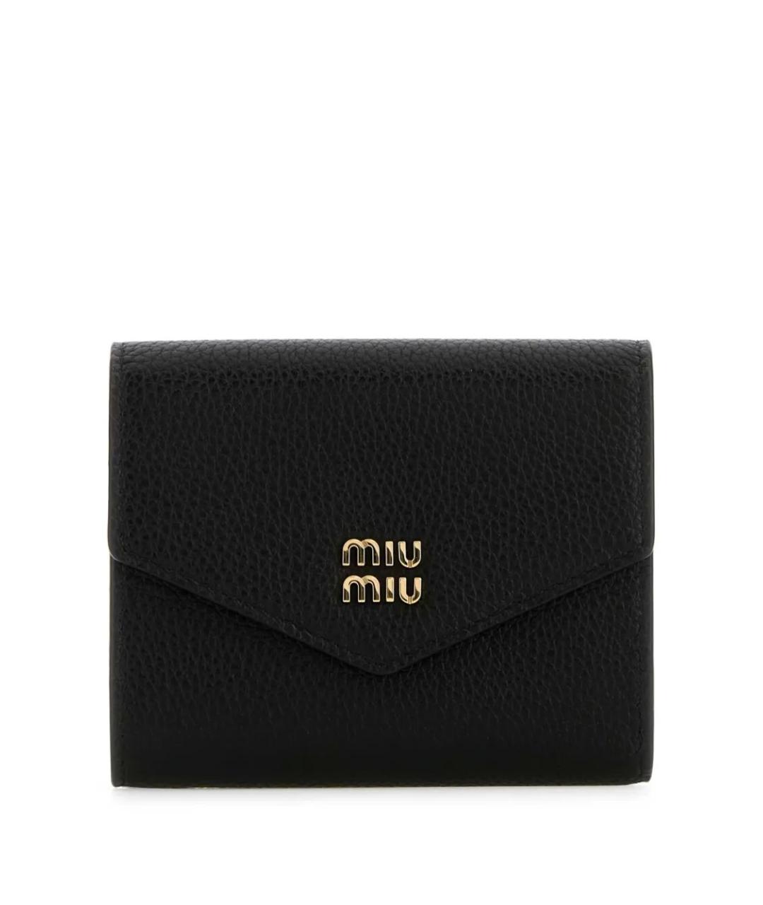 MIU MIU Черный кожаный кошелек, фото 1