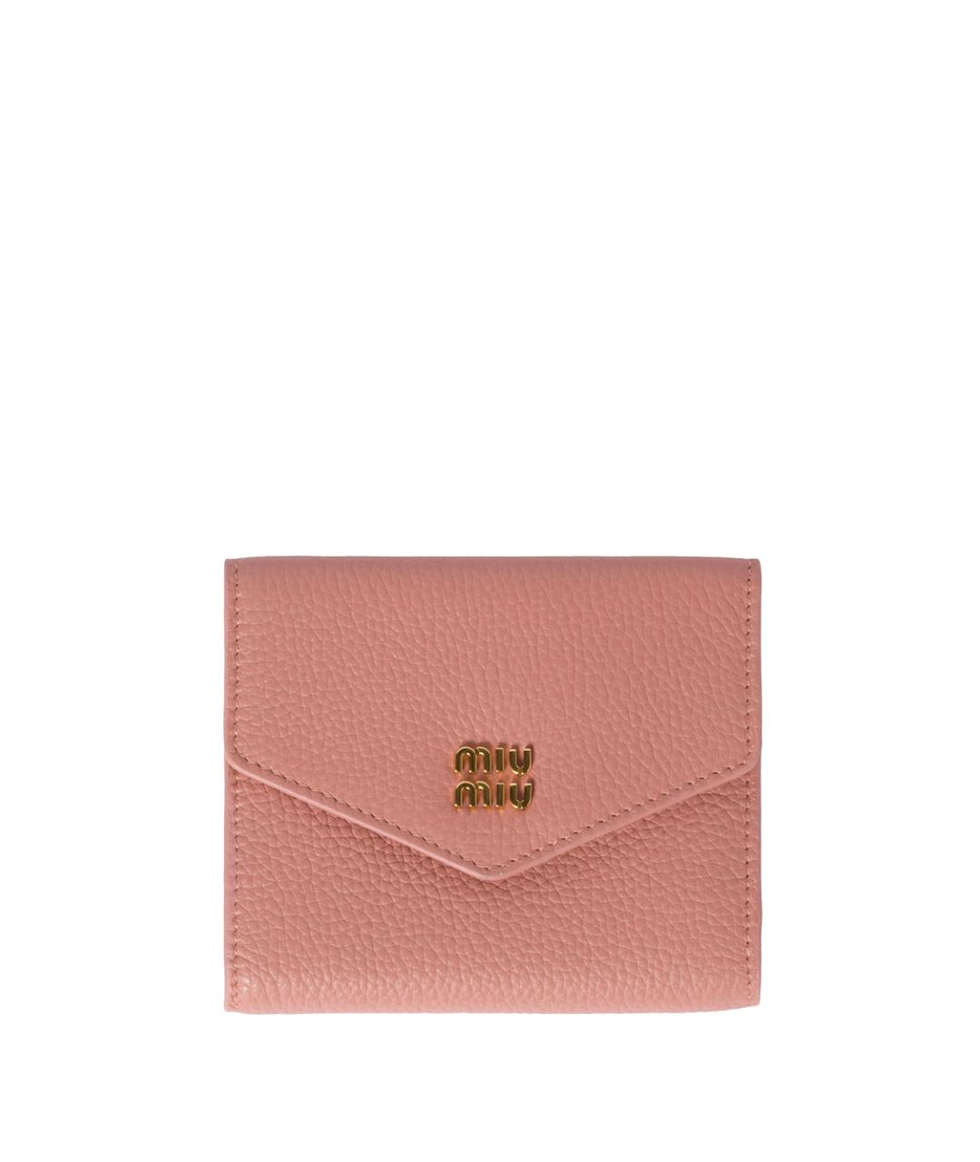 MIU MIU Розовый кожаный кошелек, фото 1